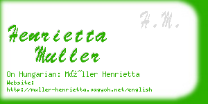 henrietta muller business card